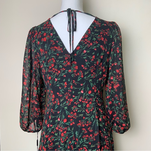 Calvin Klein Women's Sheath 3/4 Sleeve Floral Pleated Dress Size: 8 - Picture 12 of 15